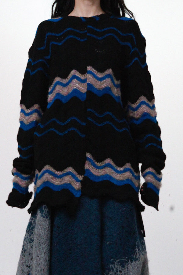 Vitelli Breaker Jacquard Sweater PFW23_VIT0031_J14 Black Blue